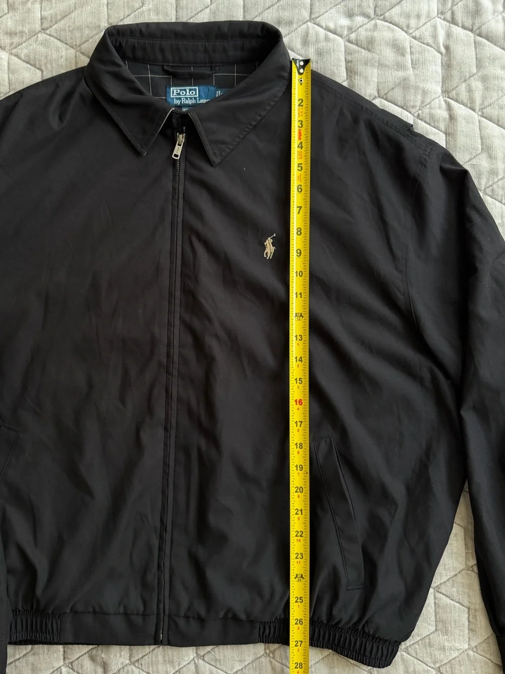 Polo Ralph Lauren Black Harrington Windbreaker Plaid Lined Jacket XXL